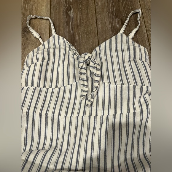 Hollister White and Blue Tie Front Mini Dress - Picture 3 of 5